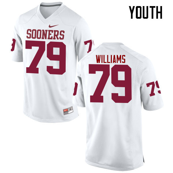 Youth Oklahoma Sooners #79 Daryl Williams College Football Jerseys Game-White - Click Image to Close